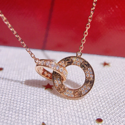 [Stellar Jewelry]LOVE  FULL DIAMOND PENDANT NECKLACE