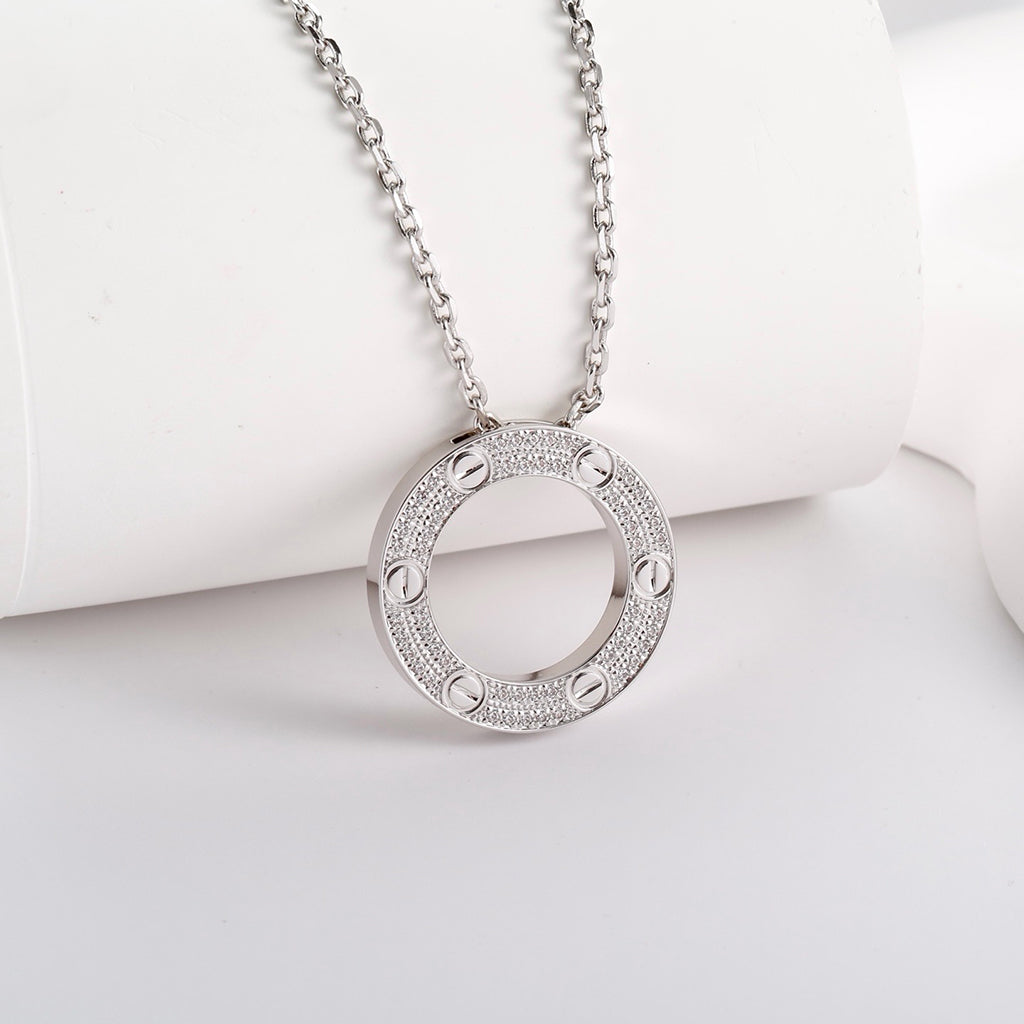 [Stellar Jewelry]LOVE NECKLACE 16MM  FULL DIAMOND