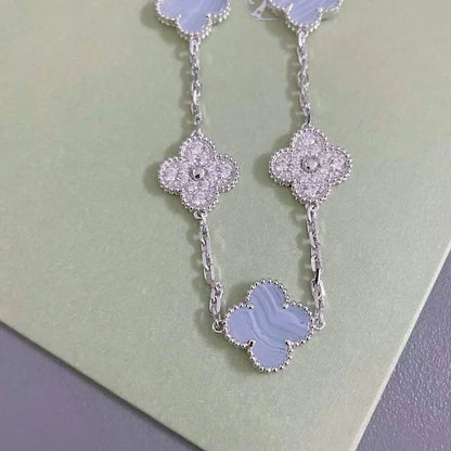[Stellar Jewelry] CLOVER 5 MOTIF PURPLE CHALCEDONY BRACELET COLLECTION
