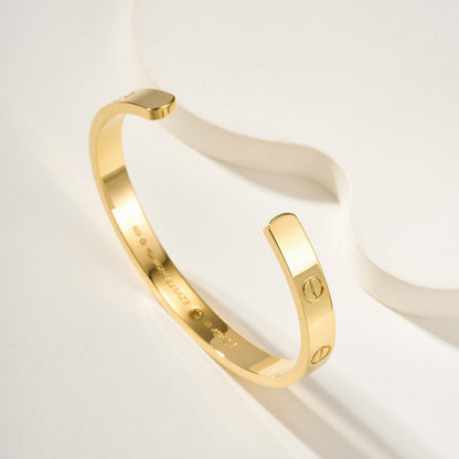 [Stellar Jewelry]LOVE BRACELET 6.1MM 1 DIAMOND OPEN CUFF