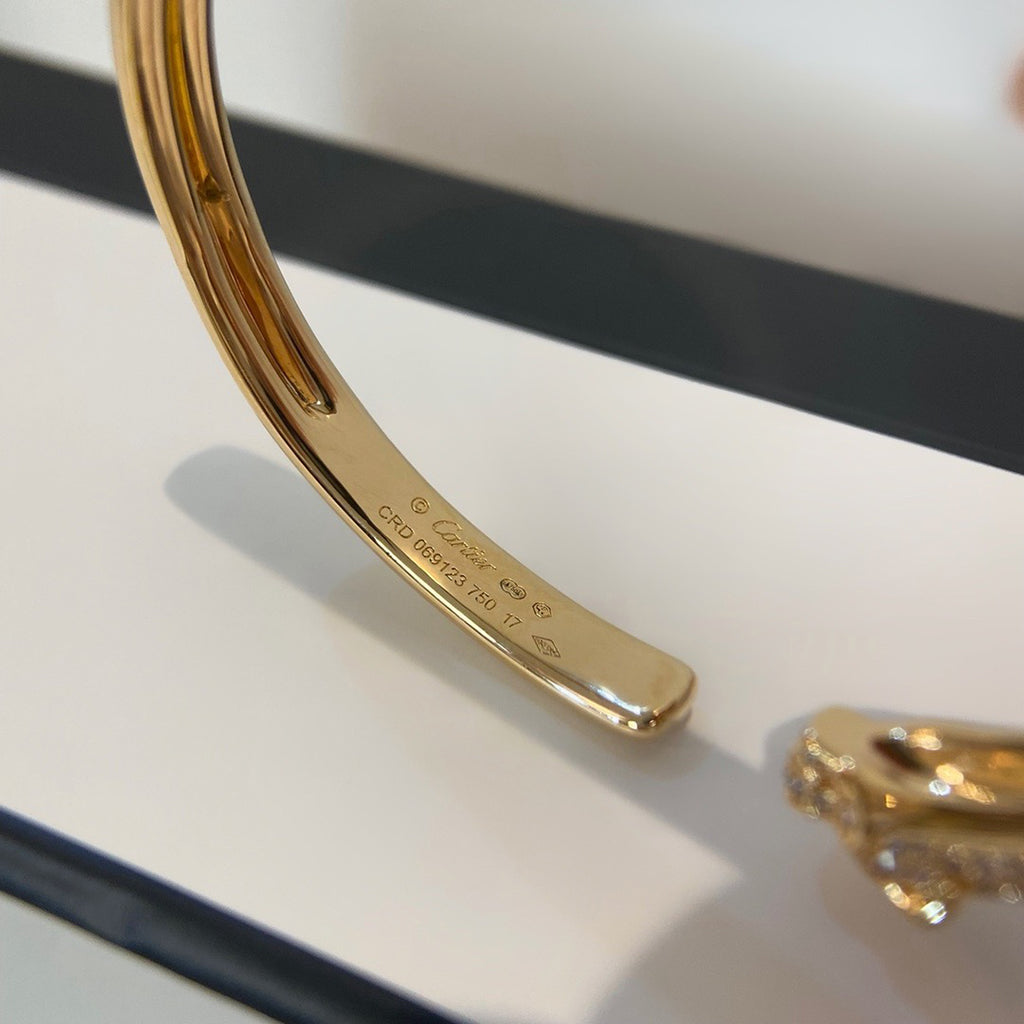 [Stellar Jewelry]PANTHERE HALF DIAMOND OPEN BRACELET