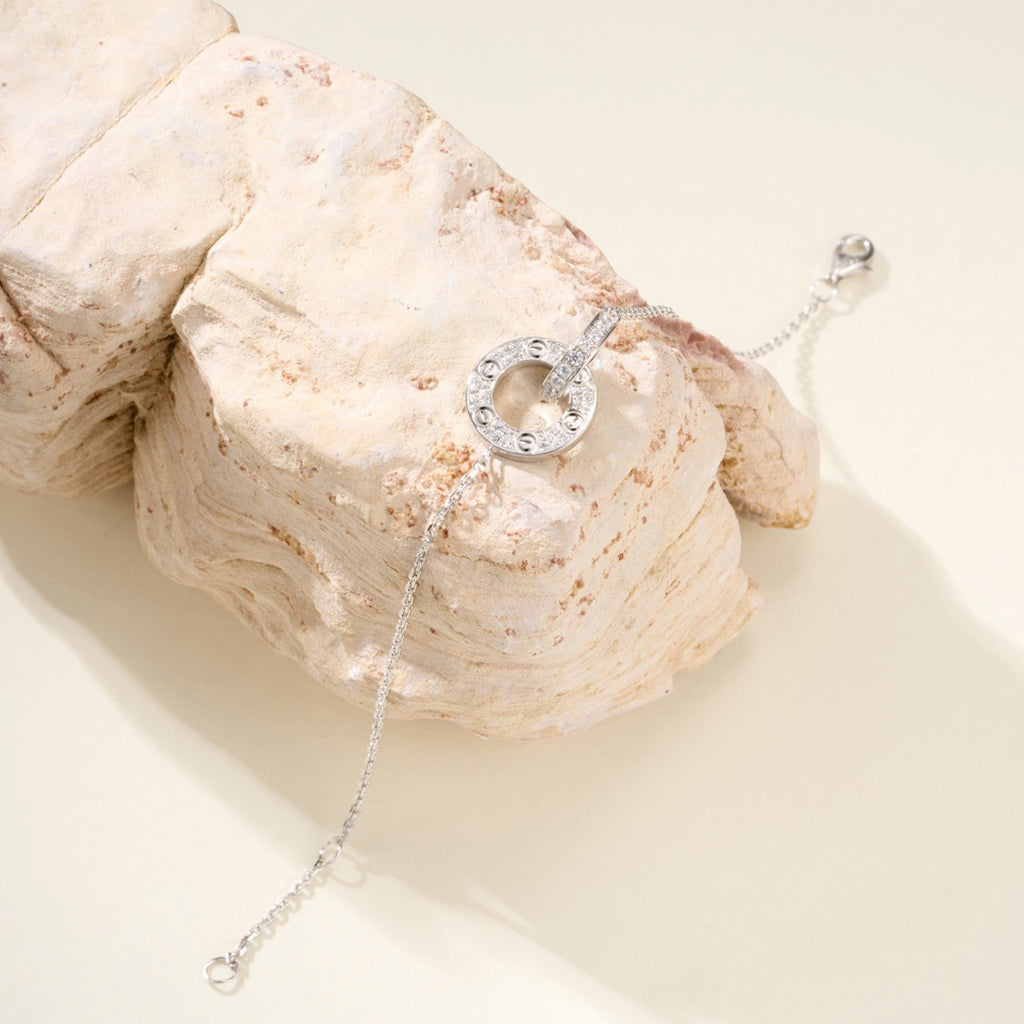 [Stellar Jewelry]LOVE DOUBLE RING FULL DIAMOND BRACELET