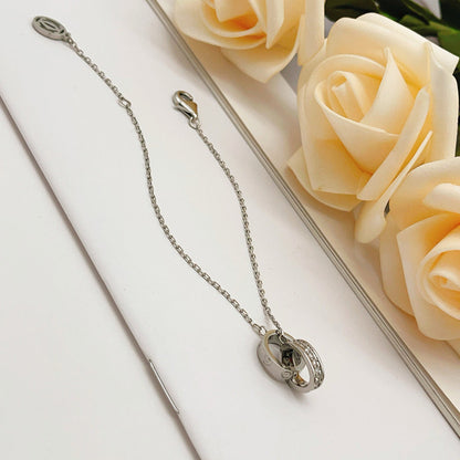 [Stellar Jewelry]LOVE DOUBLE RING HALF DIAMOND BRACELET