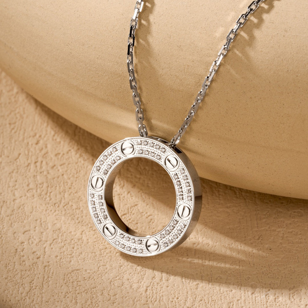 [Stellar Jewelry]LOVE NECKLACE 16MM  FULL DIAMOND