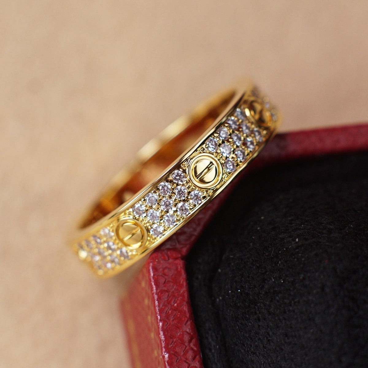 [Stellar Jewelry]LOVE RING 4.0MM DIAMOND PAVED