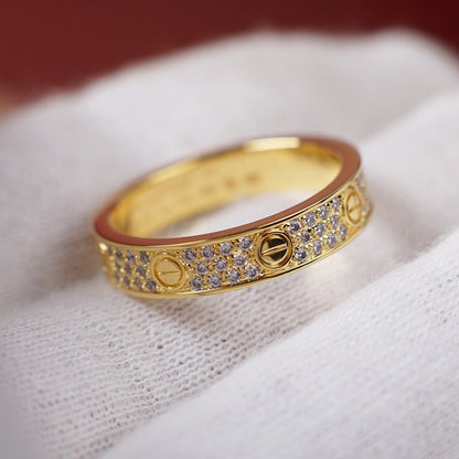 [Stellar Jewelry]LOVE RING 4.0MM DIAMOND PAVED