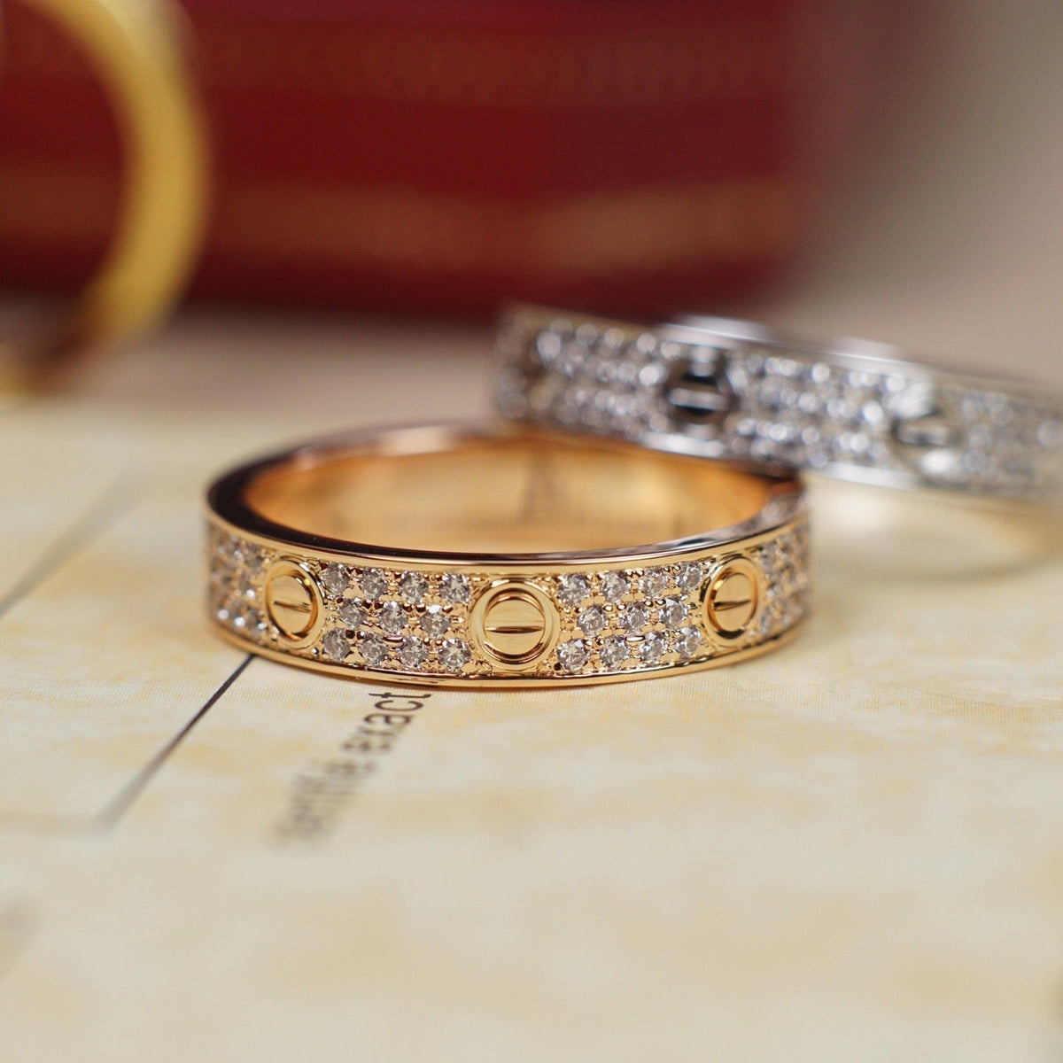 [Stellar Jewelry]LOVE RING 4.0MM DIAMOND PAVED