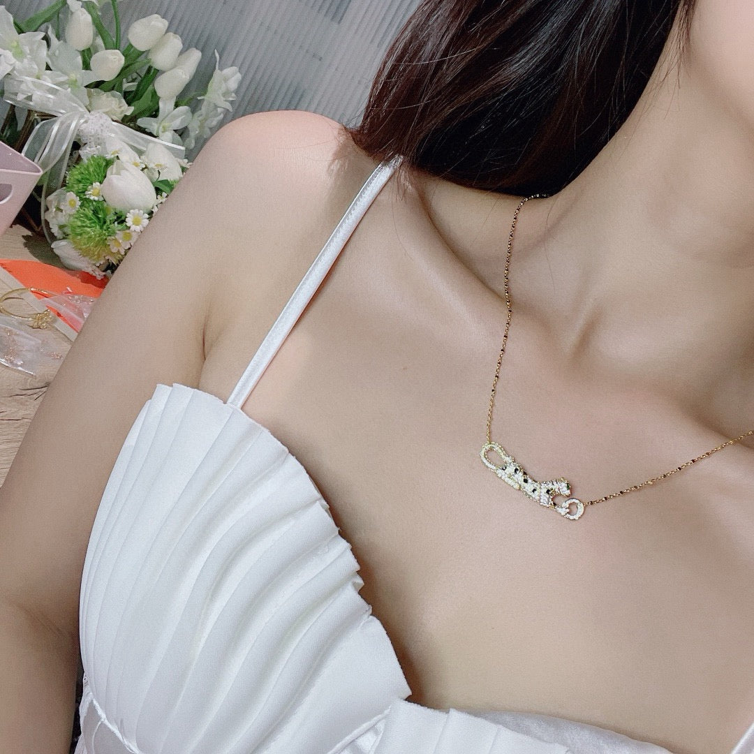 [Stellar Jewelry]PANTHERE PAVED DIAMOND NECKLACE