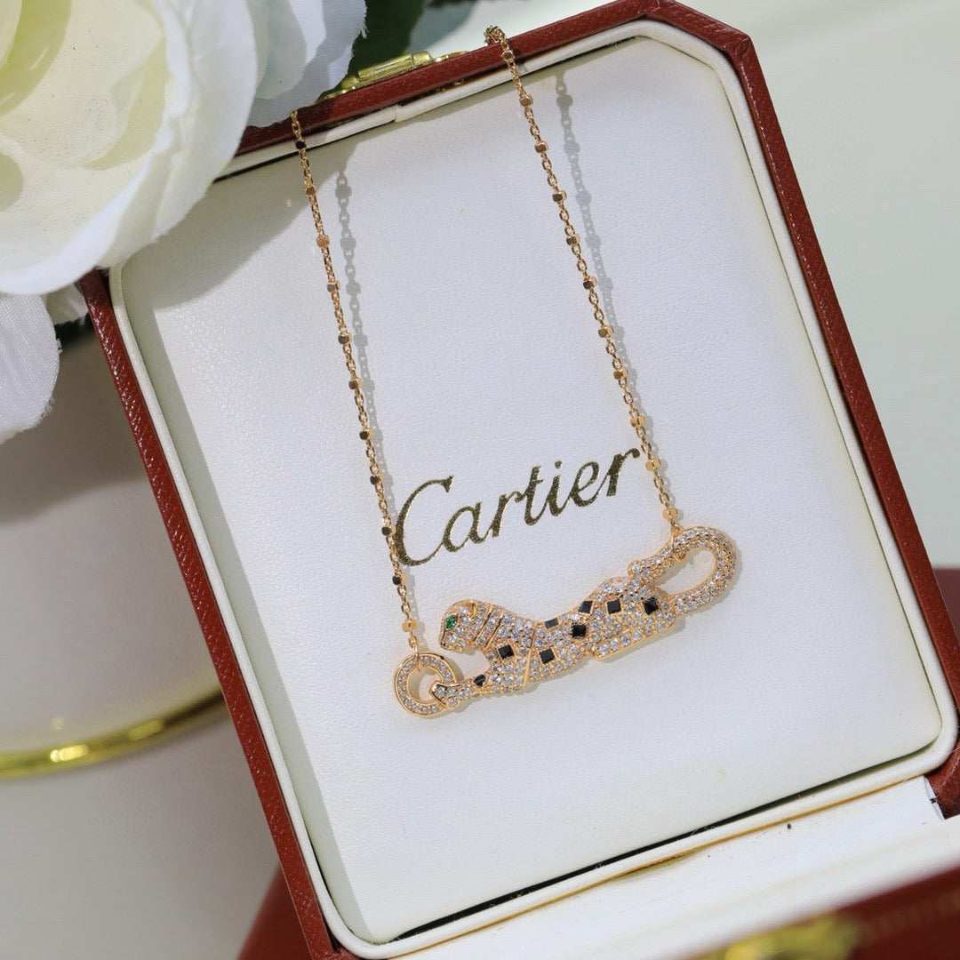 [Stellar Jewelry]PANTHERE PAVED DIAMOND NECKLACE
