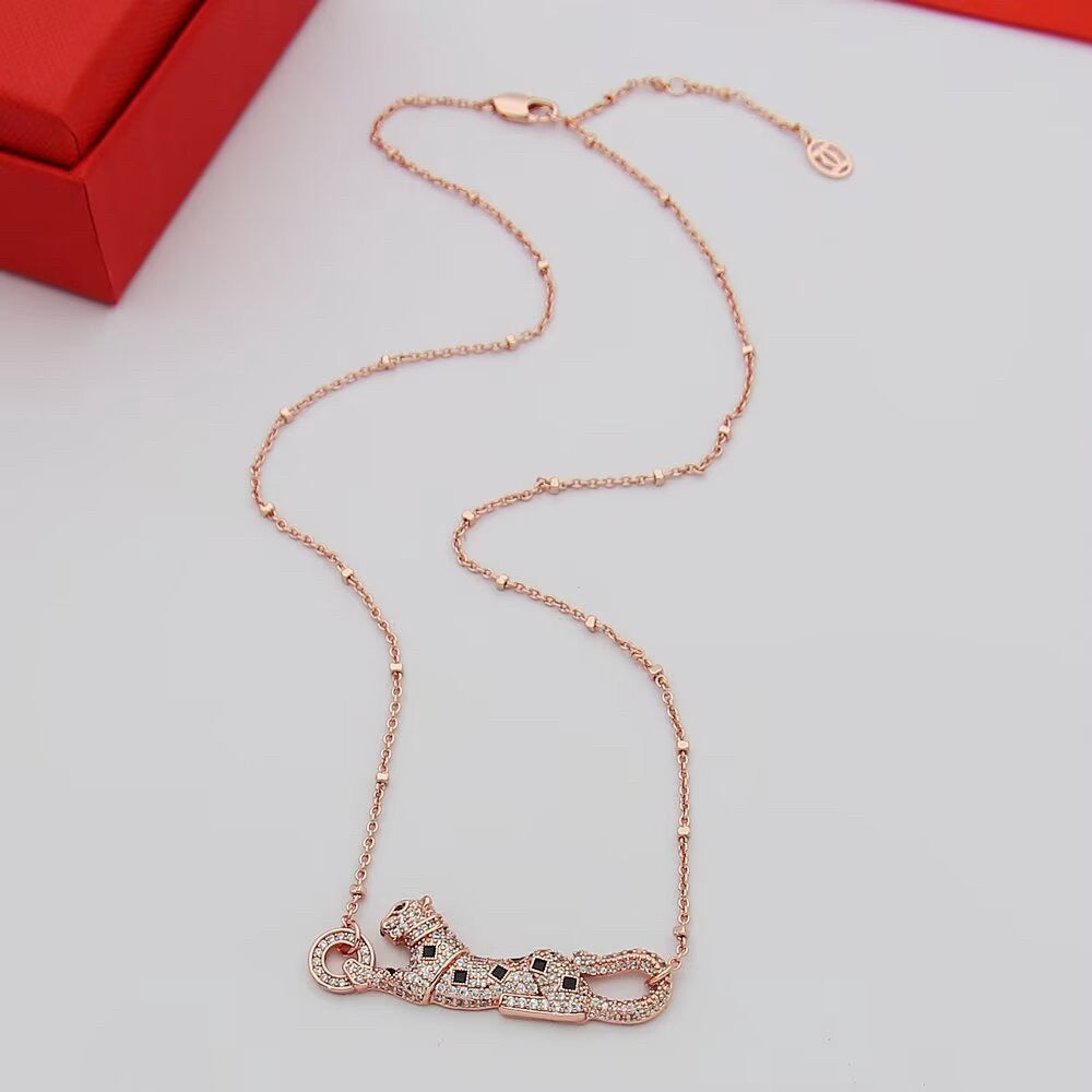 [Stellar Jewelry]PANTHERE PAVED DIAMOND NECKLACE