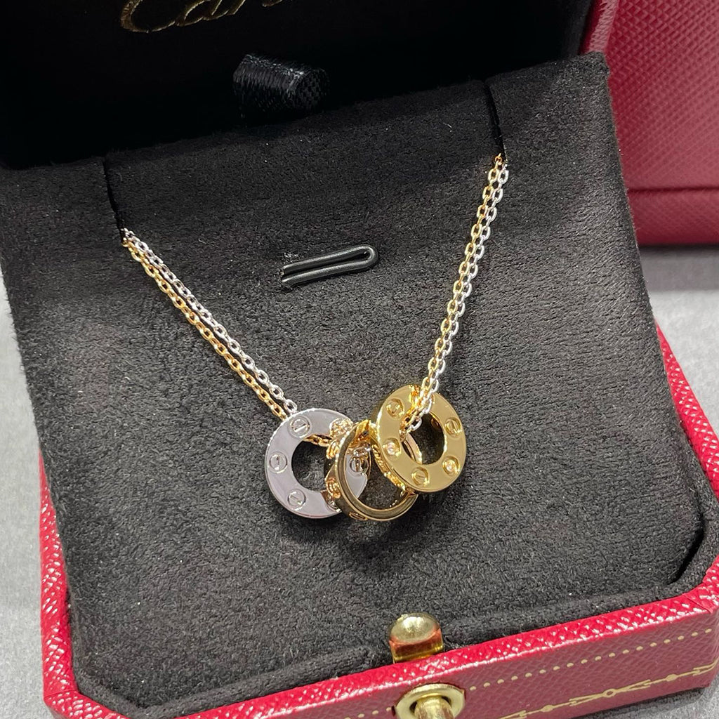[Stellar Jewelry]LOVE 6 DIAMOND PENDANT NECKLACE