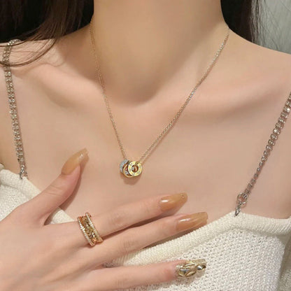 [Stellar Jewelry]LOVE 6 DIAMOND PENDANT NECKLACE