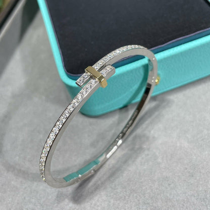 [Stellar jewels]EDGE DIAMOND GOLD SILVER BRACELET