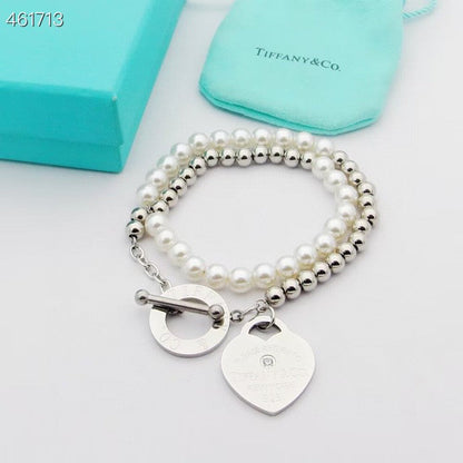 [Stellar jewels]RETURN TO TIF HEART TAF BEAD PEARL BRACELET