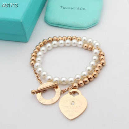 [Stellar jewels]RETURN TO TIF HEART TAF BEAD PEARL BRACELET
