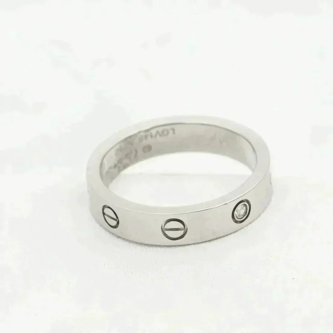 [Stellar Jewelry]LOVE RING 4MM 1 DIAMOND SILVER
