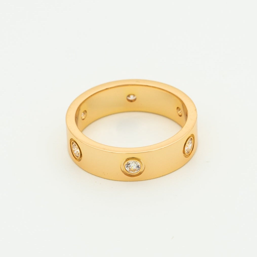 [Stellar Jewelry]LOVE RING 5.5MM 6 DIAMONDS PINK GOLD