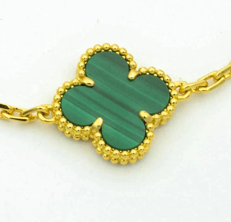 [Stellar Jewelry] CLOVER 5 MOTIF MALACHITE BRACELET COLLECTION