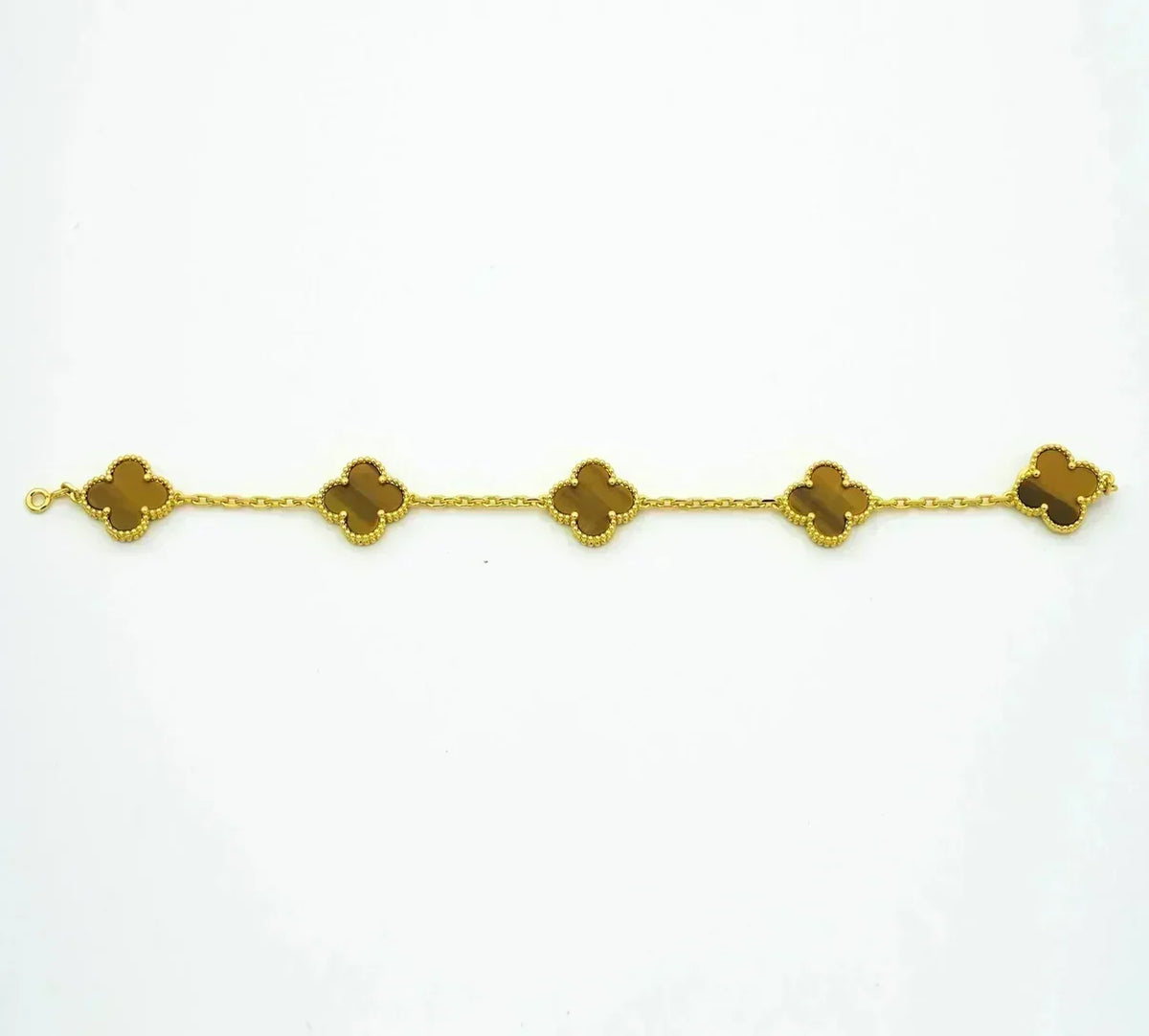 [Stellar Jewelry] CLOVER 5 MOTIFS TIGER EYE BRACELET COLLECTION