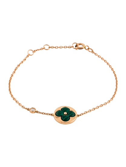 [Stellar Jewelry]SUN MALACHITE 1 DIAMOND PINK GOLD BRACELET