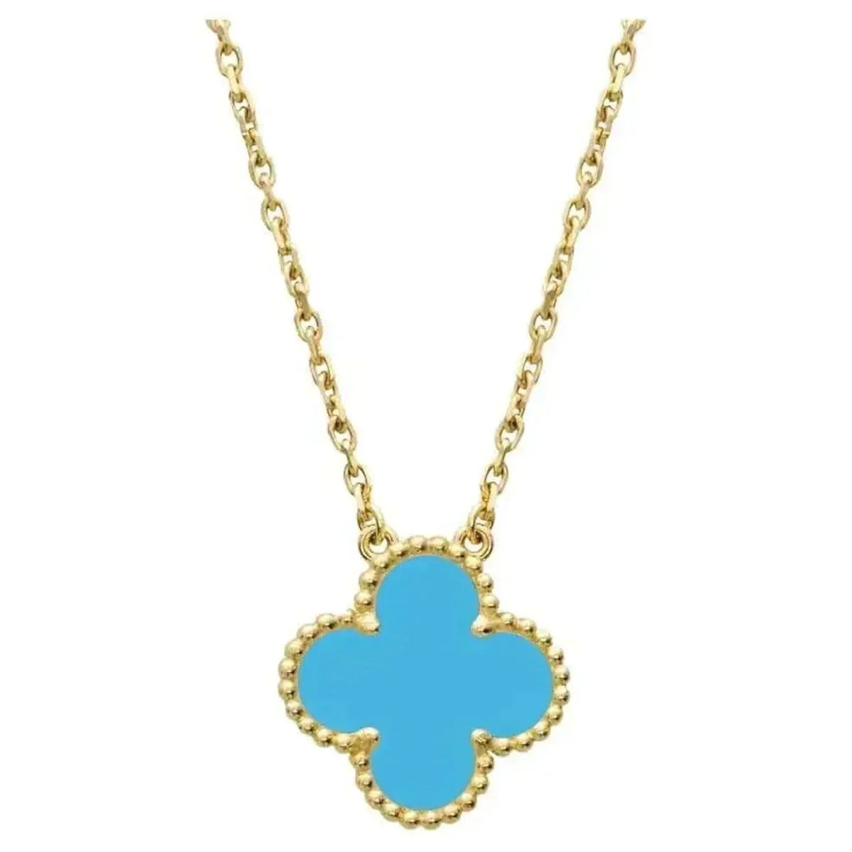 [Stellar Jewelry]CLOVER 15MM VINTAGE TURQUOISE NECKLACE