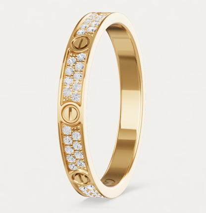 [Stellar Jewelry]LOVE RING 2.6mm-wide full-diamond ring Gold
