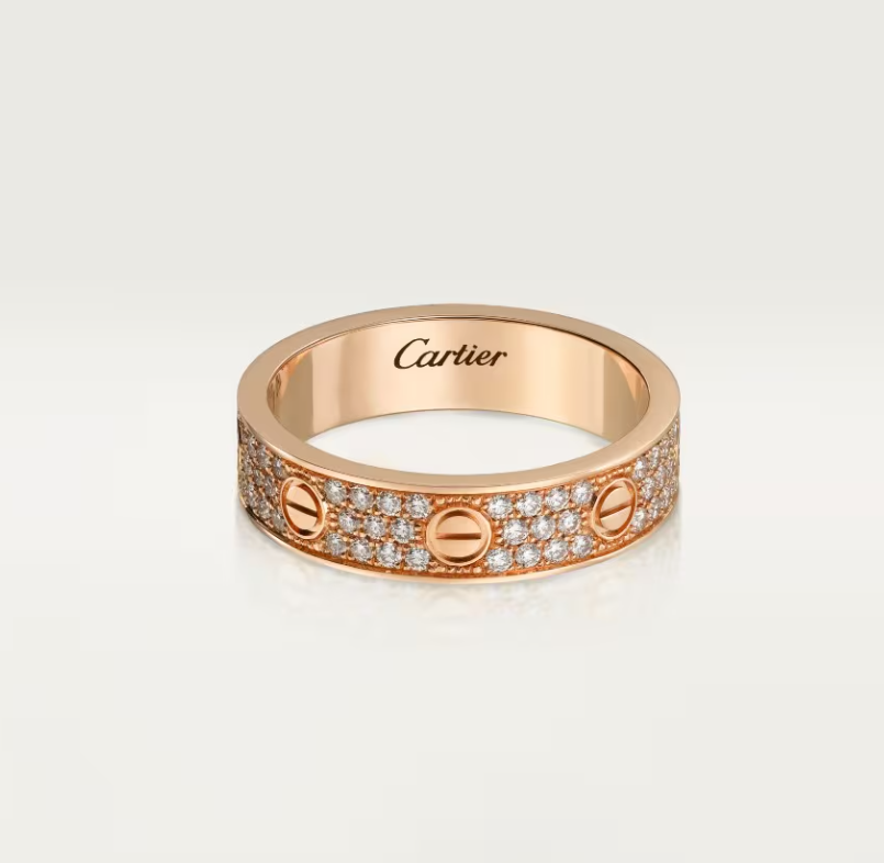 [Stellar Jewelry]LOVE RING 4mm-wide full-diamond ring Rose Gold