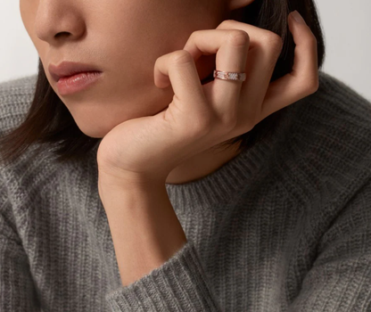 [Stellar Jewelry]LOVE RING 4mm-wide full-diamond ring Rose Gold