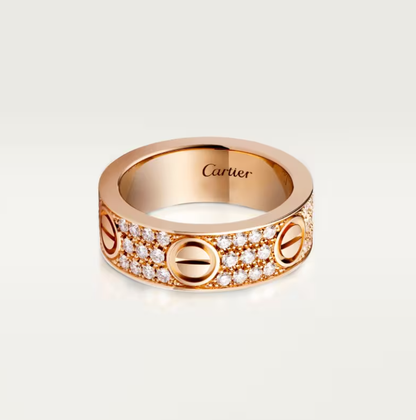 [Stellar Jewelry]LOVE RING 6.5mm-wide full-diamond ring Rose Gold
