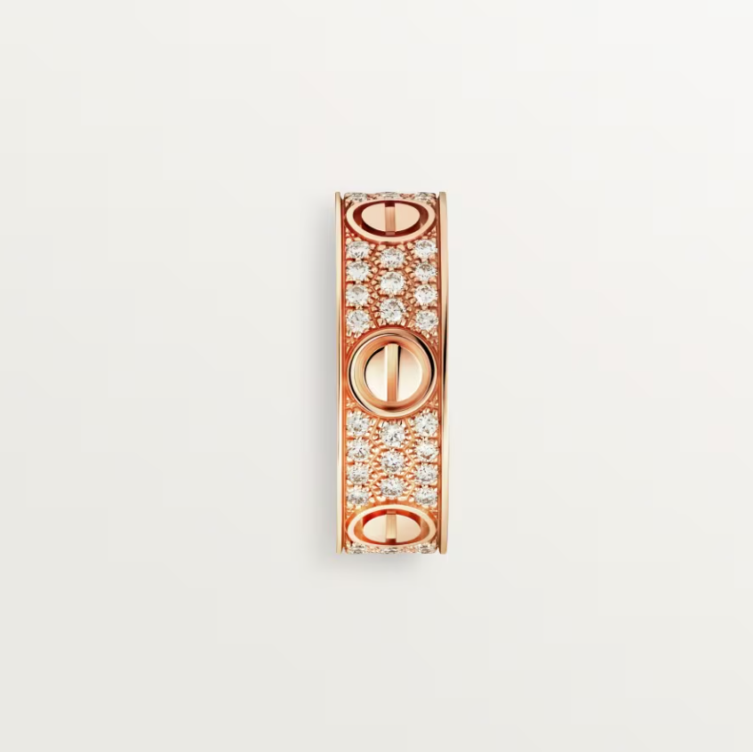 [Stellar Jewelry]LOVE RING 6.5mm-wide full-diamond ring Rose Gold