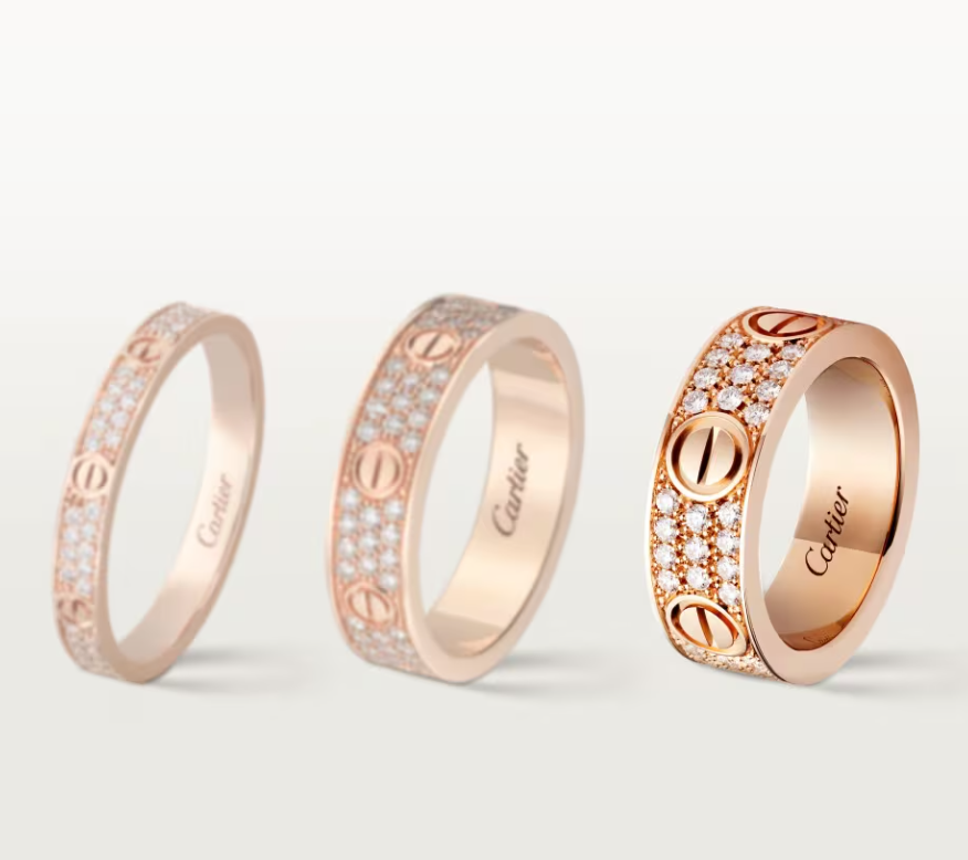 [Stellar Jewelry]LOVE RING 6.5mm-wide full-diamond ring Rose Gold