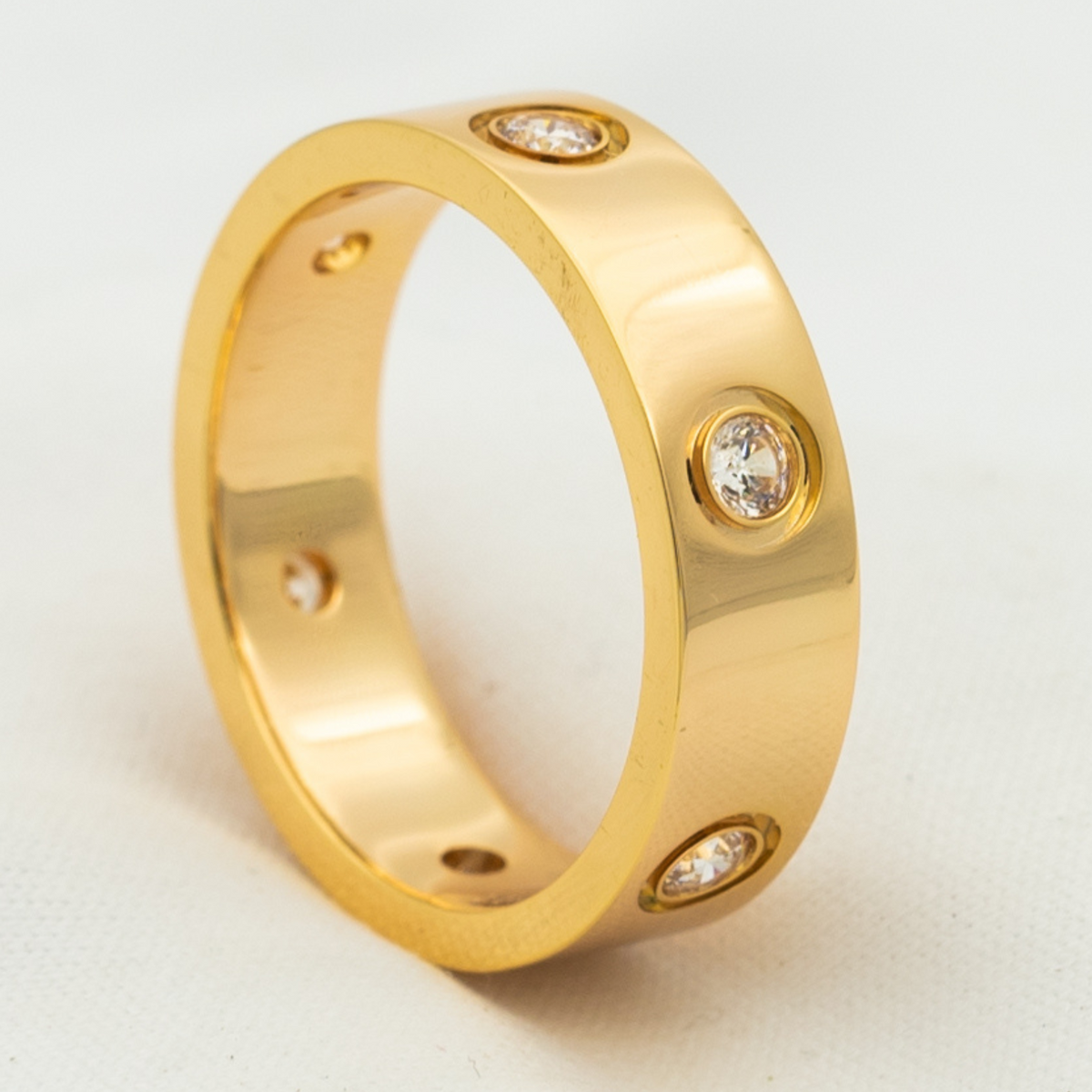 [Stellar Jewelry]LOVE RING 5.5MM 6 DIAMONDS PINK GOLD
