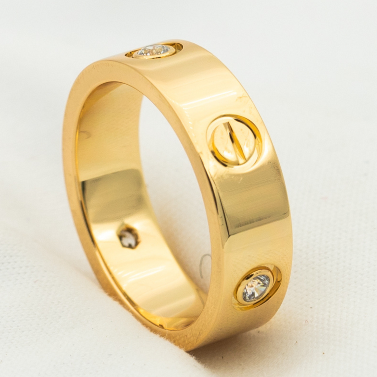 [Stellar Jewelry]LOVE RING 5.5MM 3 DIAMONDS PINK GOLD
