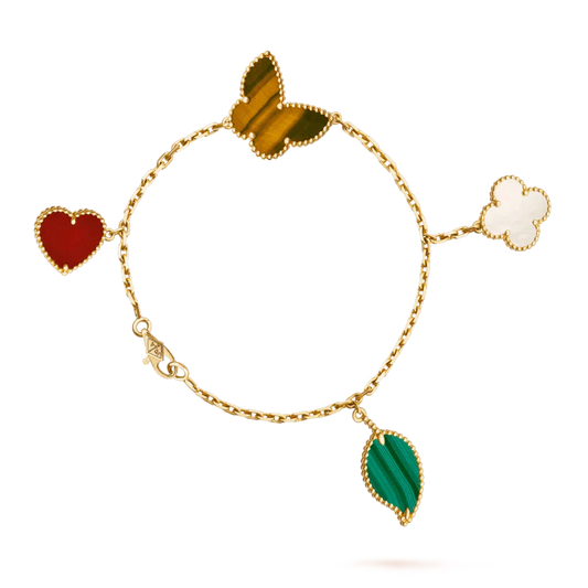 [Stellar Jewelry]LUCKY SPRING 5 MOTIF GOLD BRACELET