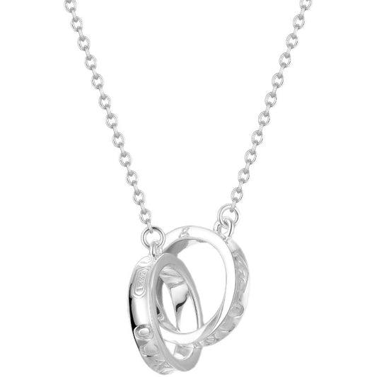 [Stellar jewels]NECKLACE FEMALE DOUBLE RING DOUBLE CIRCLE COUPLE PENDANT