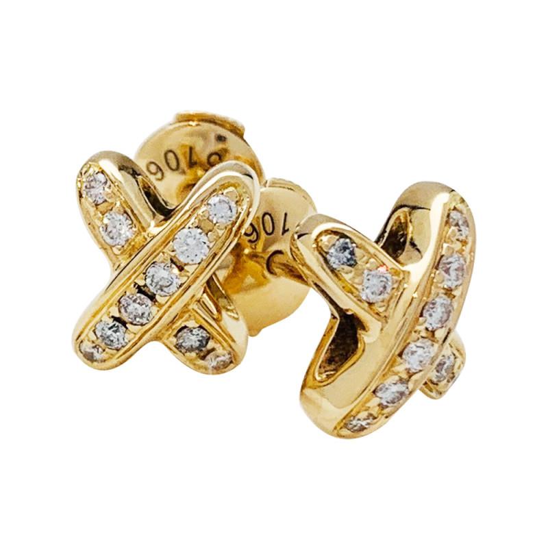 [Stellar Jewelry]JEUX DE GOLD DIAMOND EARRINGS
