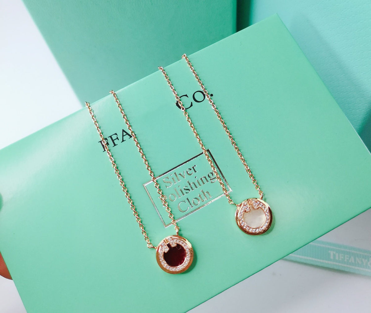 [Stellar jewels]DIAMOND AND MOTHER PEARL CIRCLE NECKLACE PENDANT