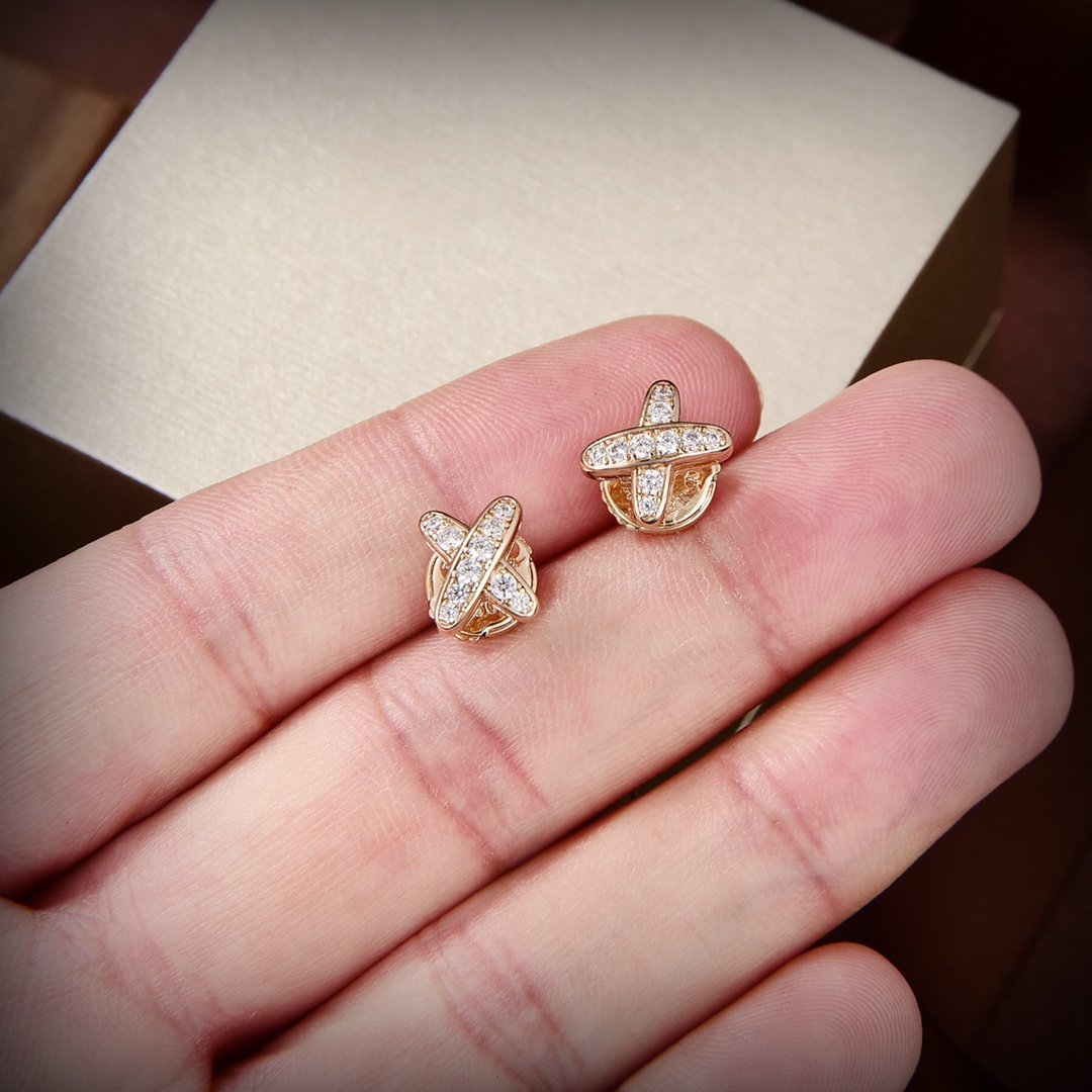 [Stellar Jewelry]JEUX DE GOLD DIAMOND EARRINGS