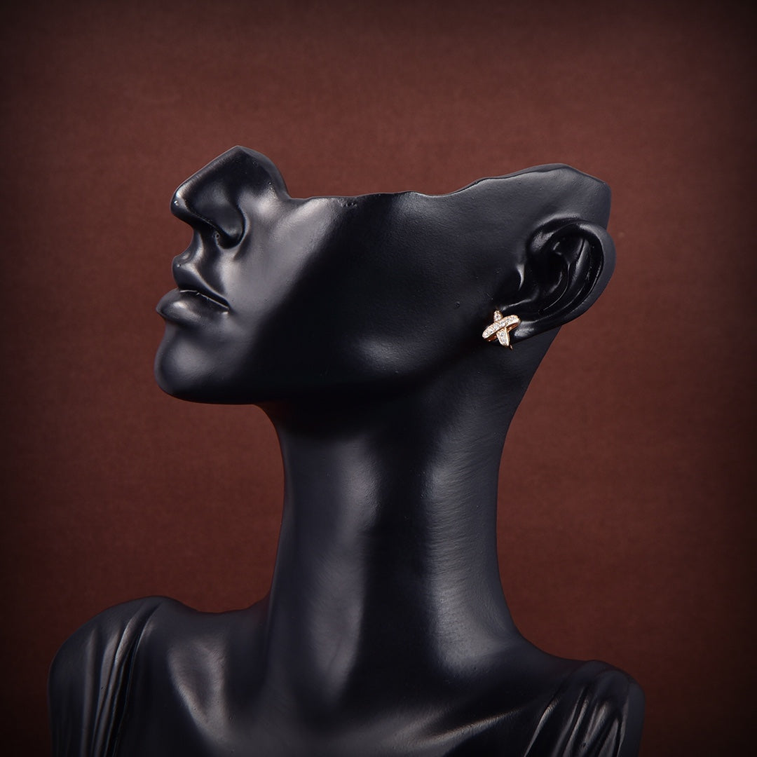 [Stellar Jewelry]JEUX DE GOLD DIAMOND EARRINGS