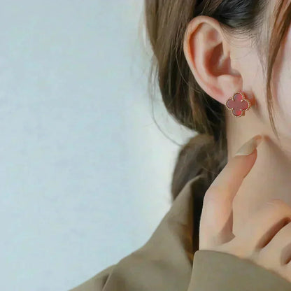 [Stellar Jewelry]CLOVER MEDIUM 1 MOTIFS CARNELIAN  EARRINGS