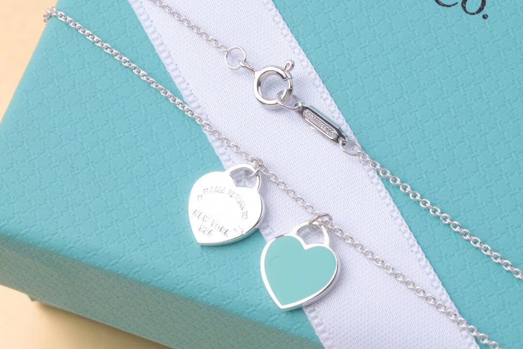 [Stellar jewels]DOUBLE HEART TAG PENDANT SILVER MINI NECKLACE