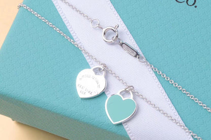 [Stellar jewels]DOUBLE HEART TAG PENDANT SILVER MINI NECKLACE