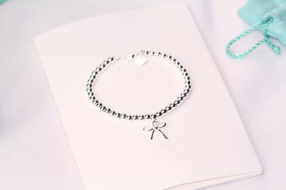 [Stellar jewels]STERLING SILVER BOW BEAD BRACELET