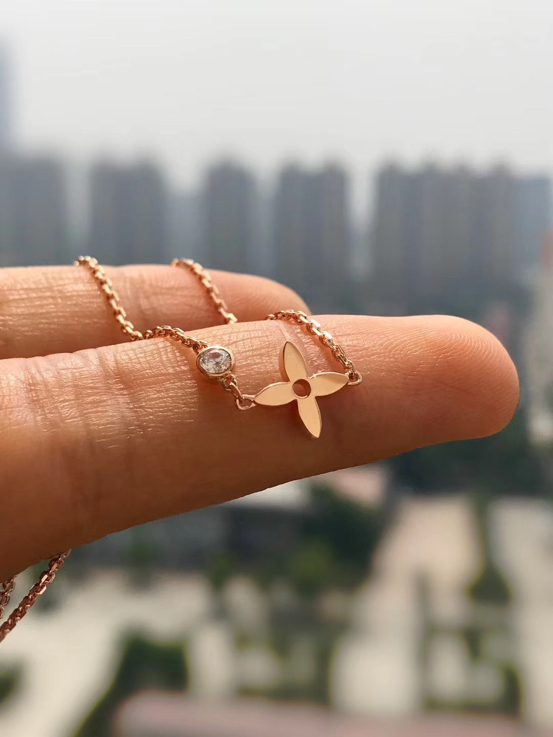[Stellar Jewelry]BLOSSOM PENDANT PINK GOLD AND DIAMOND