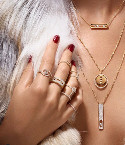 [Stellar Jewelry]LUCKY MOVE PM NECKLACE PINK GOLD DIAMOND