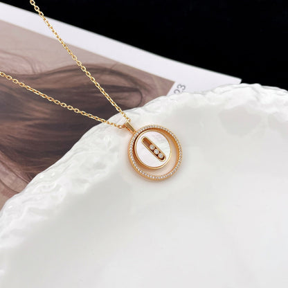 [Stellar Jewelry]LUCKY MOVE MM NACRE BLANCHE DIAMOND NECKLACE