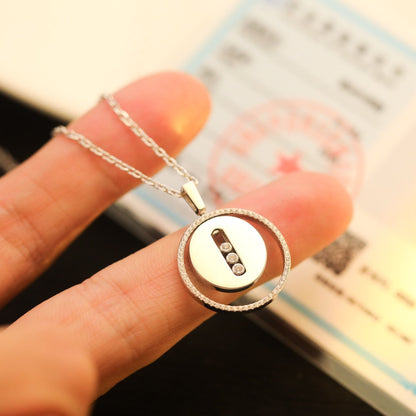 [Stellar Jewelry]LUCKY MOVE MM SILVER DIAMOND NECKLACE