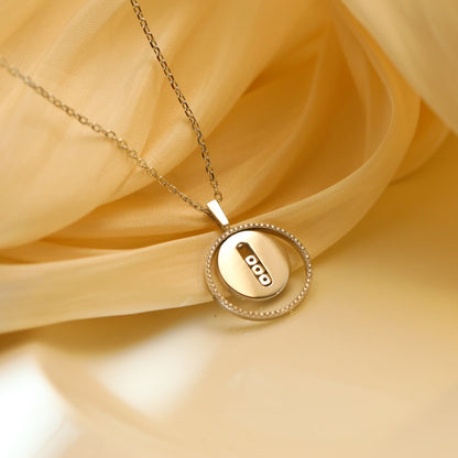 [Stellar Jewelry]LUCKY MOVE MM SILVER DIAMOND NECKLACE