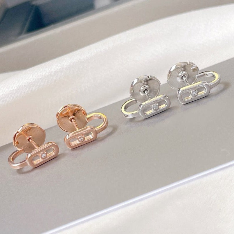 [Stellar Jewelry]CREOLES MOVE UNO MINI 1 DIAMOND EARRINGS