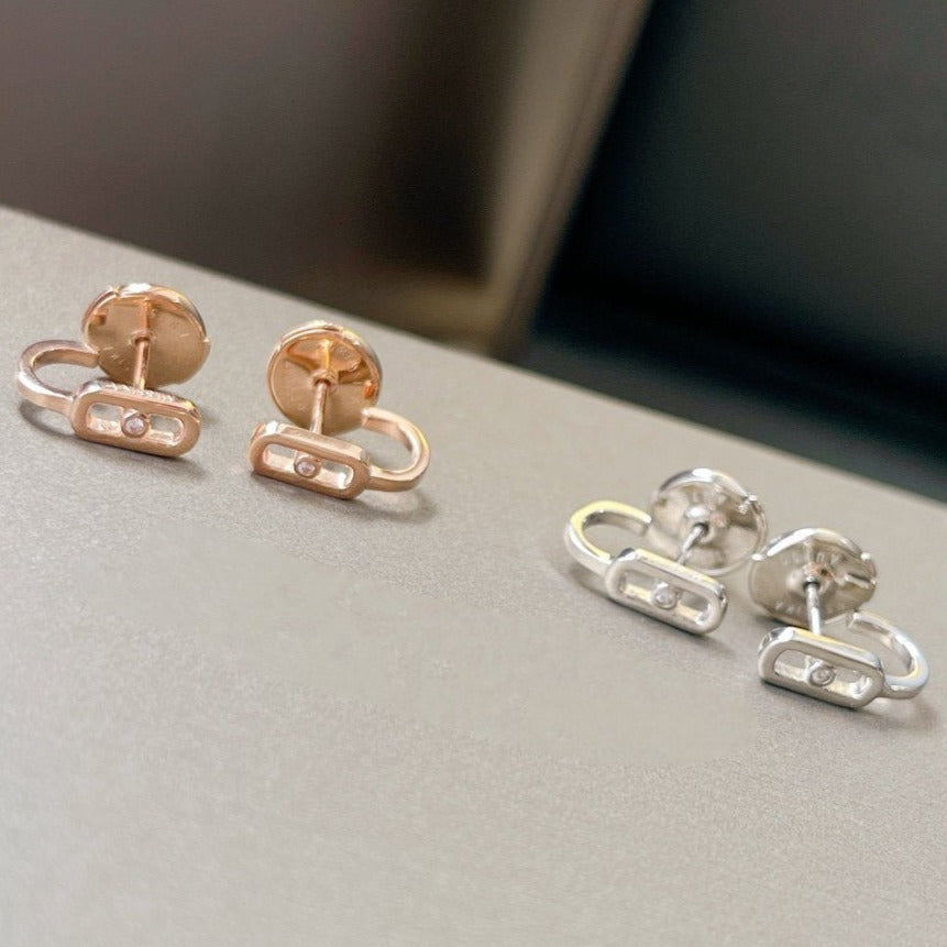 [Stellar Jewelry]CREOLES MOVE UNO MINI 1 DIAMOND EARRINGS